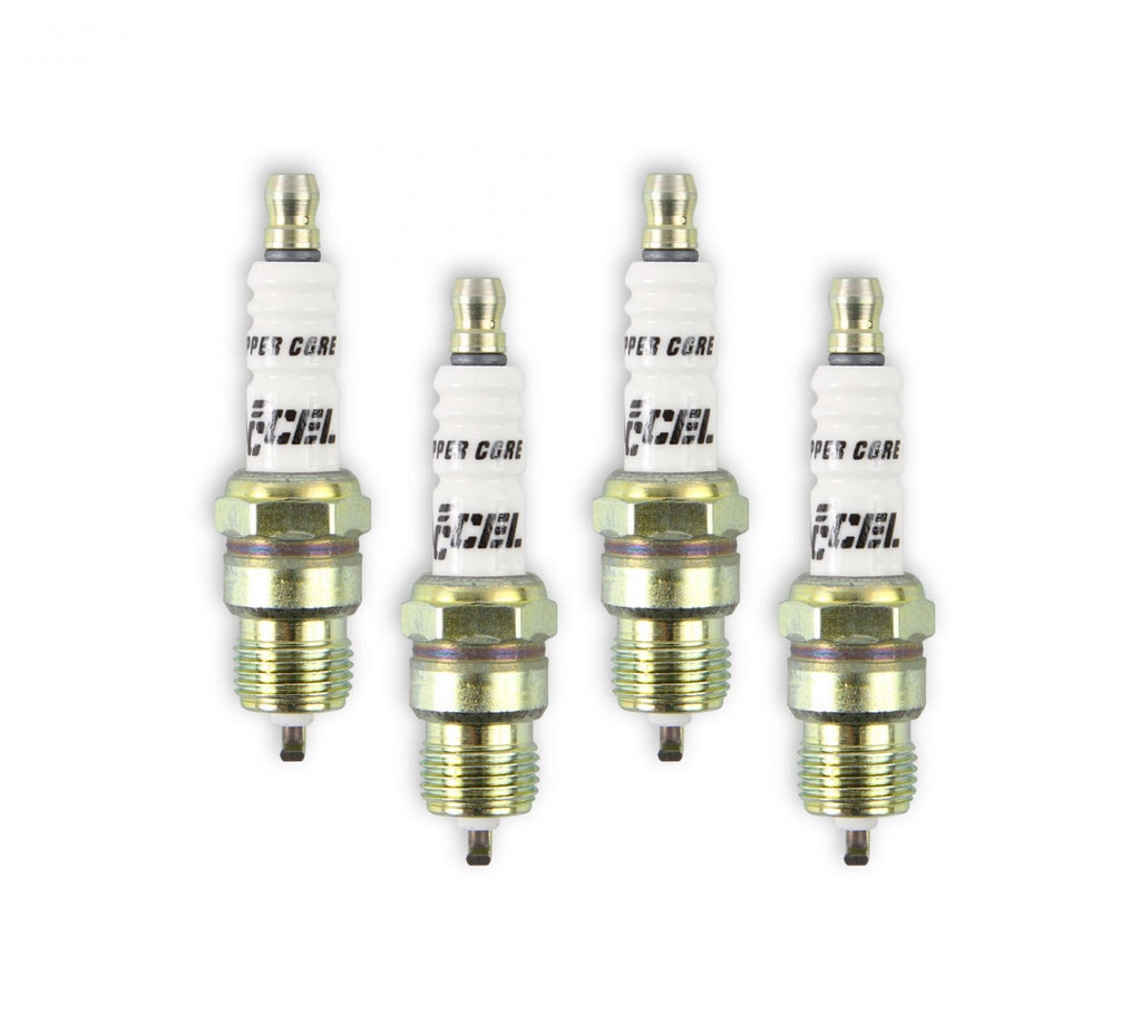 HP Copper Spark Plug Shorty 14MM Thread .460 In Reach Heat Range 6 Tapered Seat 4 Pack ACCEL