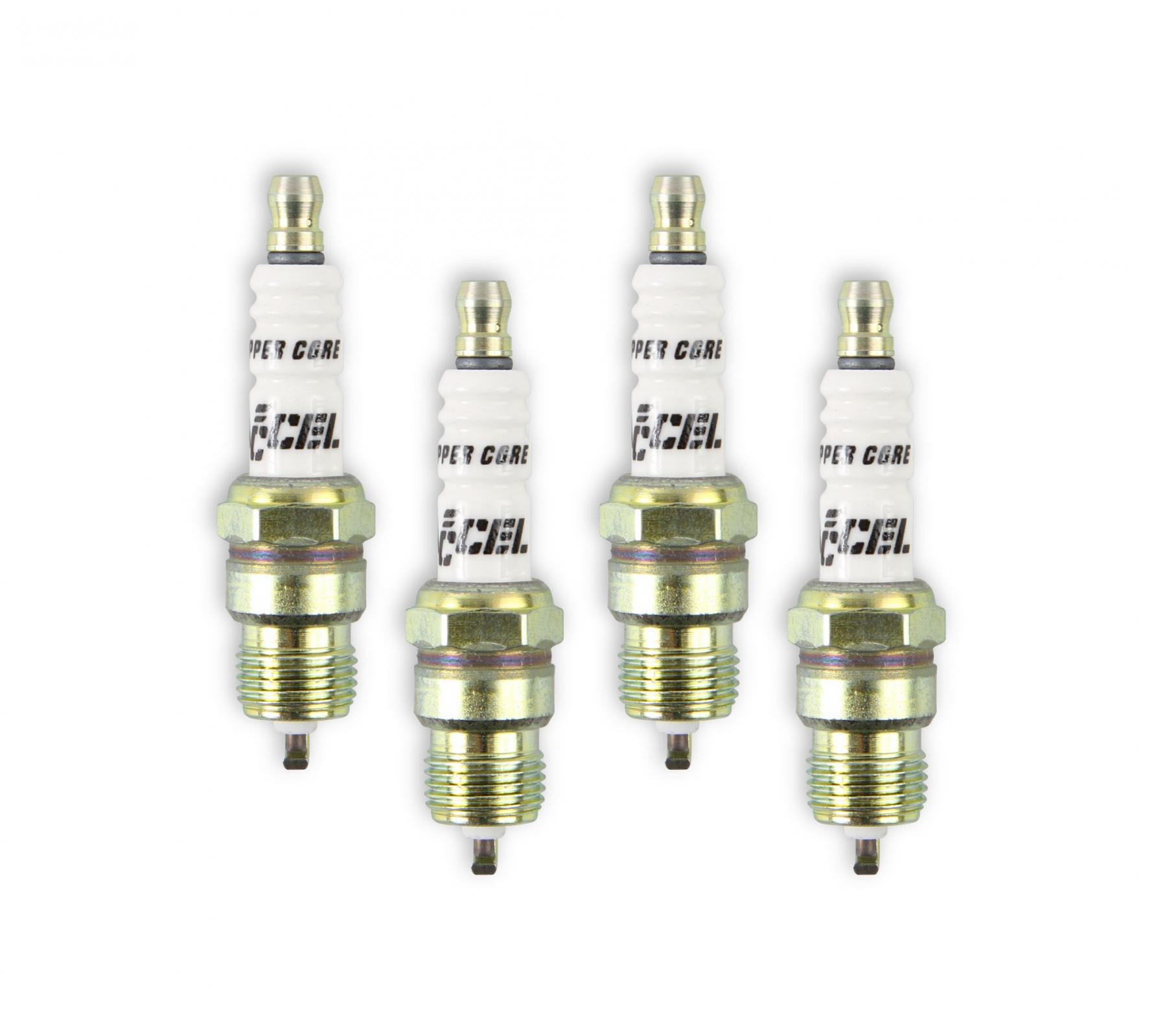 HP Copper Spark Plug Shorty 14MM Thread .460 In Reach Heat Range 6 Tapered Seat 4 Pack ACCEL