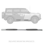 4 Inch 1000 Series SideSteps & Bracket Kit Stainless Steel 2021-2025 Ford Bronco Go Rhino