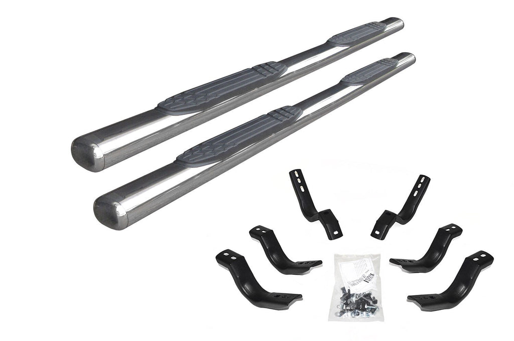 4 Inch 1000 Series SideSteps & Bracket Kit Stainless Steel 2005-2026 Nissan Frontier Go Rhino