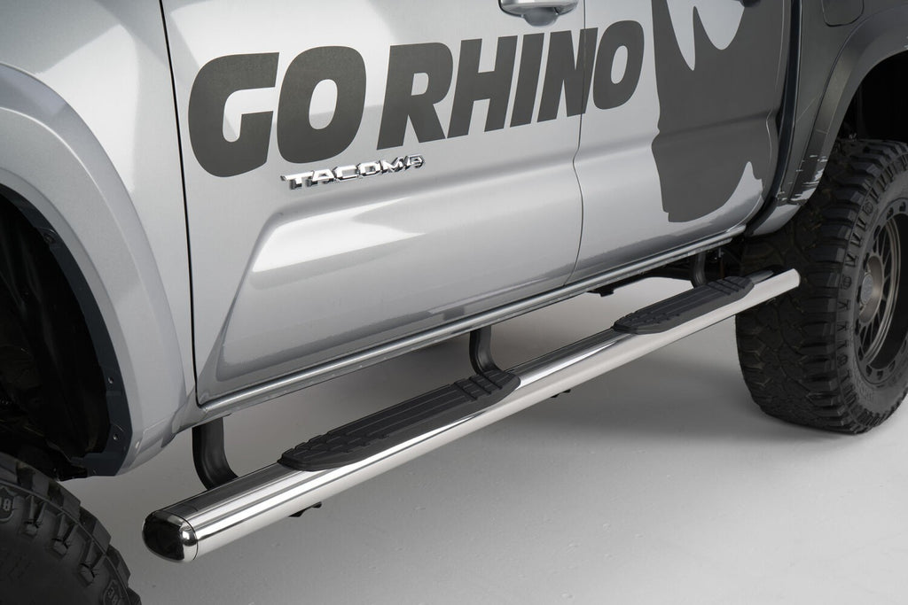 4 Inch 1000 Series SideSteps & Bracket Kit Stainless Steel 2022-2026 Toyota Tundra Go Rhino