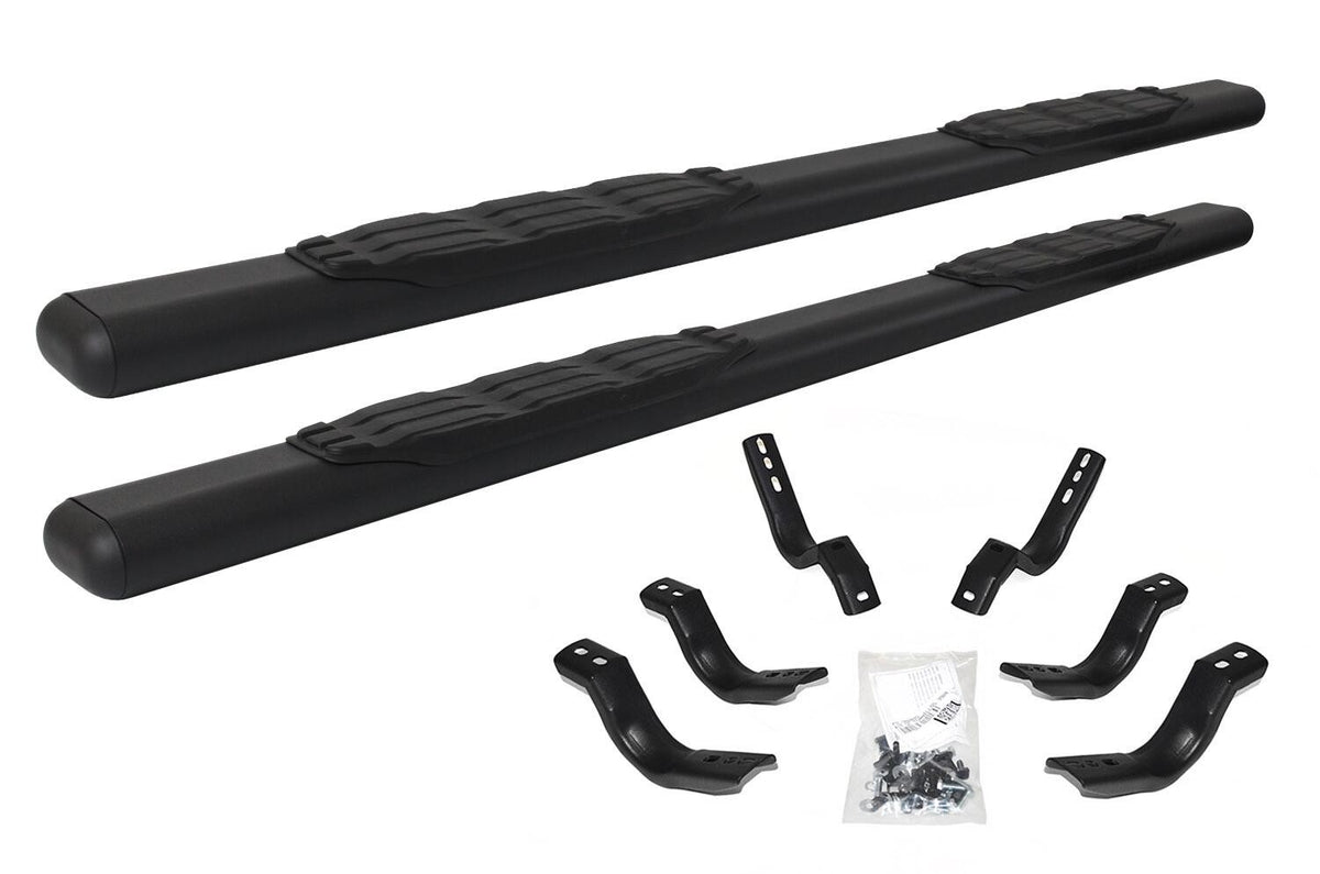 5 Inch 1000 Series Side Steps with Mounting Brackets Kit Textured Black 2004-2014 Ford F-150 Extended Cab Go Rhino