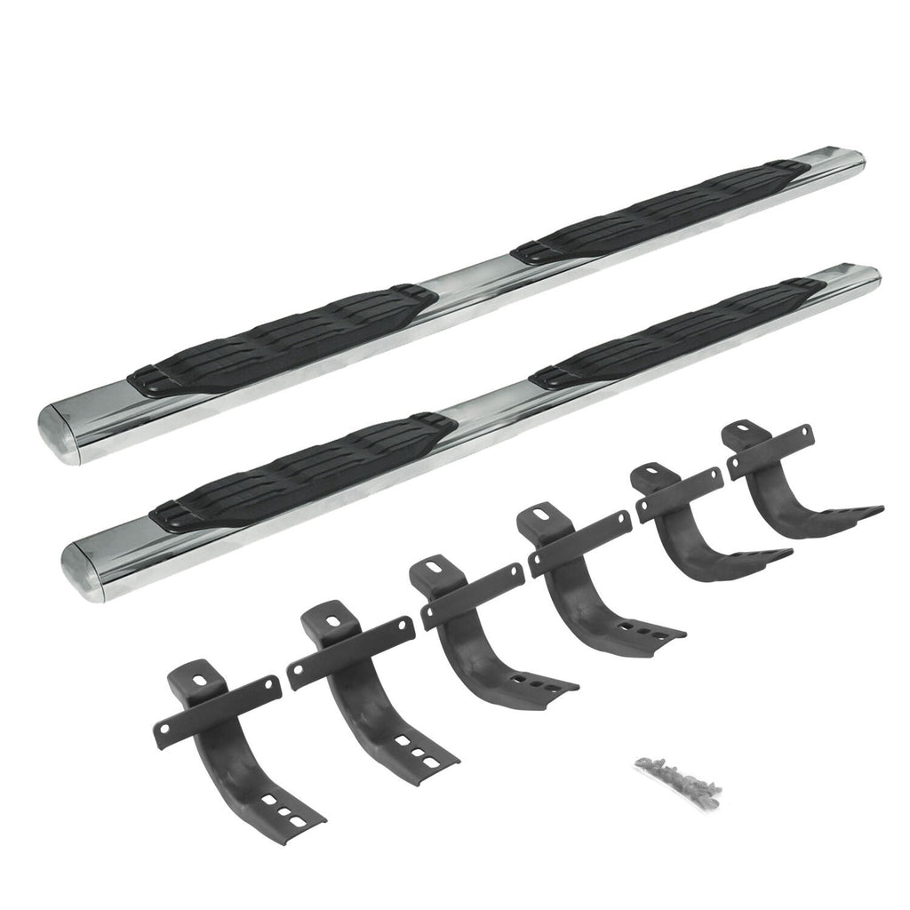 5 Inch 1000 Series Side Steps with Mounting Brackets Kit Polished Stainless Steel 2021-2025 Ford Bronco Go Rhino