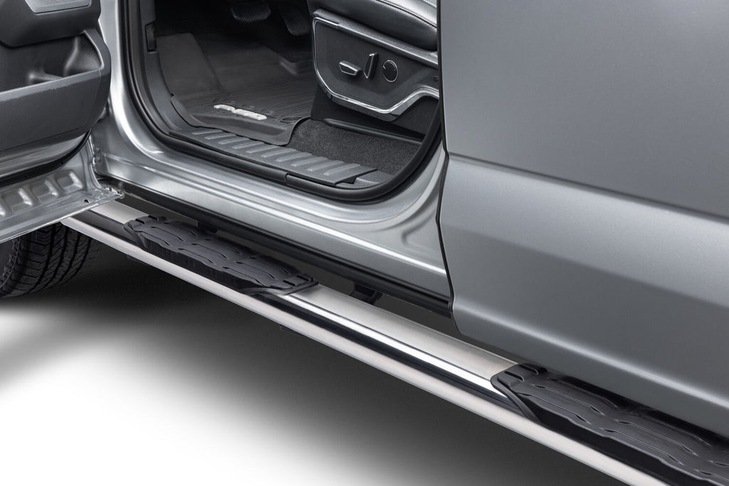 5 Inch 1000 Series Side Steps with Mounting Brackets Kit Polished Stainless Steel 2007-2021 Toyota Tundra Go Rhino