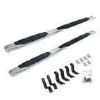 5 Inch 1000 Series Side Steps with Mounting Brackets Kit Polished Stainless Steel 2018-2026 Jeep Wrangler Go Rhino