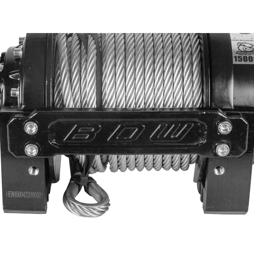 15000 Lbs Hydraulic Winch w/ 98 Feet Wire Rope Bulldog Winch