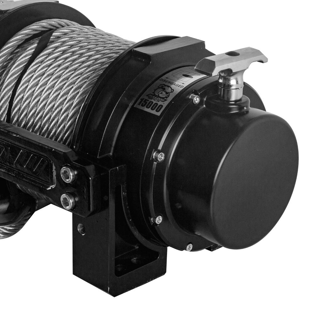 15000 Lbs Hydraulic Winch w/ 98 Feet Wire Rope Bulldog Winch
