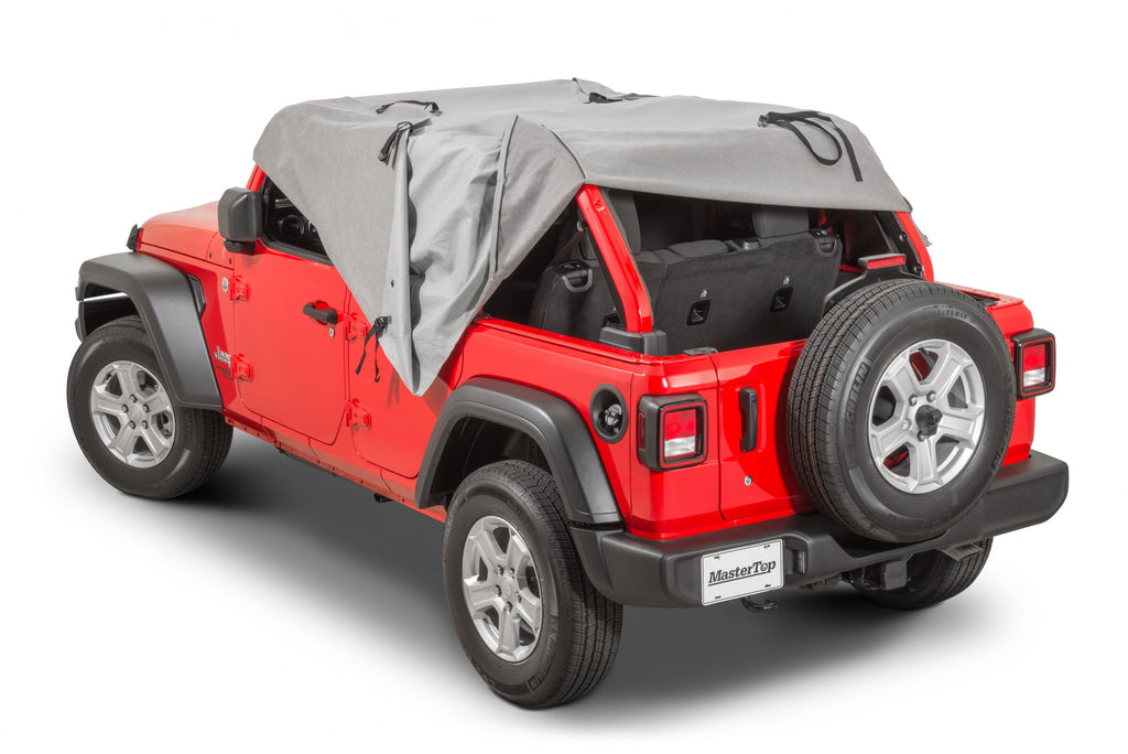 Jeep JL Full Door Cab Cover For 18-2024 Wrangler JLU 4 Door Gray Denim All Top/Top Hardware Removed MasterTop