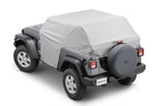 Full Door Cab Cover 2018-2024 Jeep JL Wrangler 2Dr W/Factory Soft Top Folded Down Gray Denim MasterTop