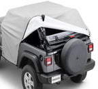 5 Layer Full Door Cab Cover 2018-2024 Jeep JL Wrangler 2Dr W/Factory Soft Top Folded DownGray MasterTop
