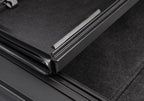 BAKFlip FiberMax Hard Folding Truck Bed Cover Rail Mounts Near Top of Bed Rail Rails Can Be Lowered Using Drop Down Brackets 2022-2026 Toyota Tundra 5 Foot 7 Inch Bed with or without Deck Rail System w/out Trail Special Edition Storage Boxes BAK
