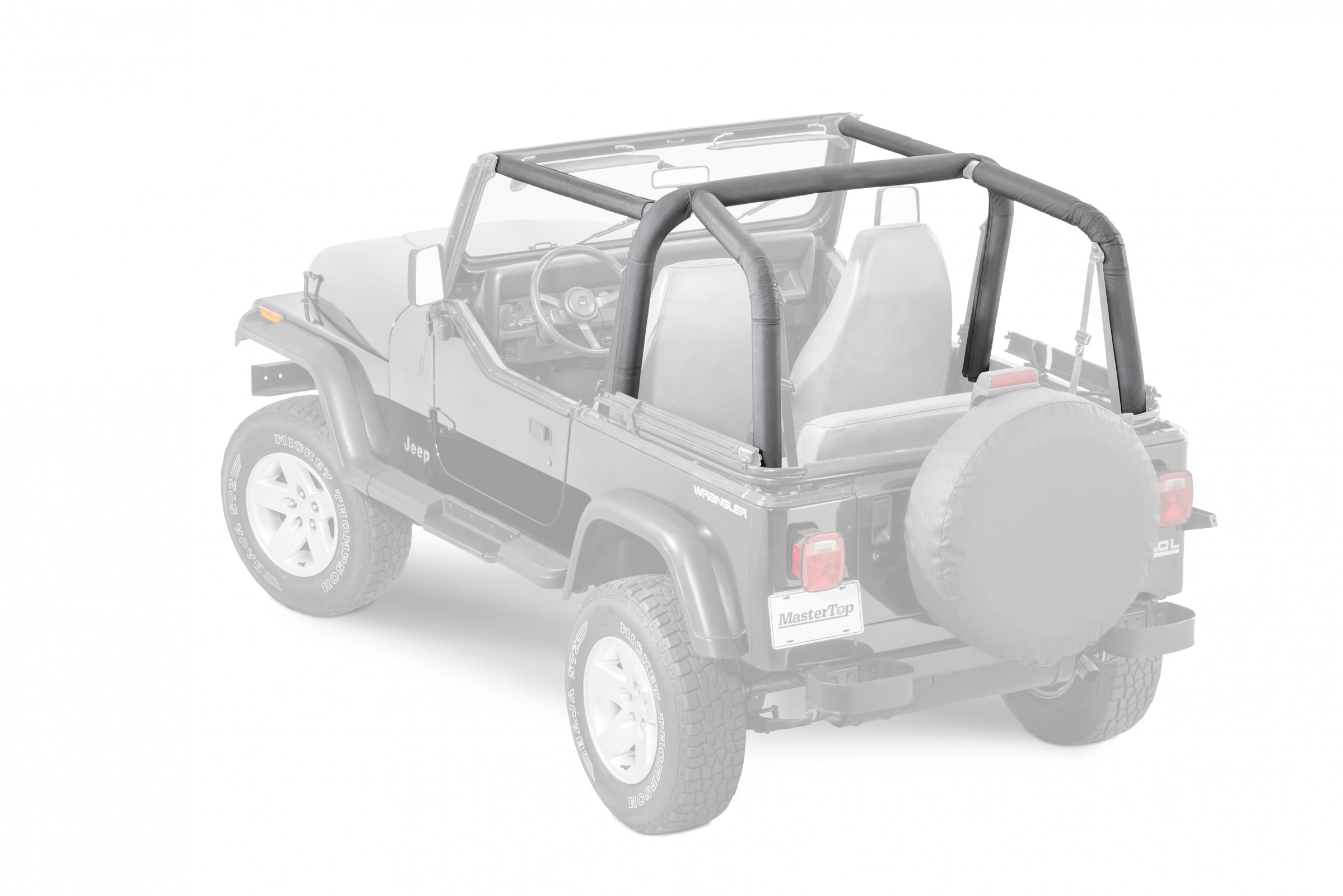 Jeep YJ Sport Bar Covers For 92-95 Jeep Wrangler YJ Black Denim MasterTop