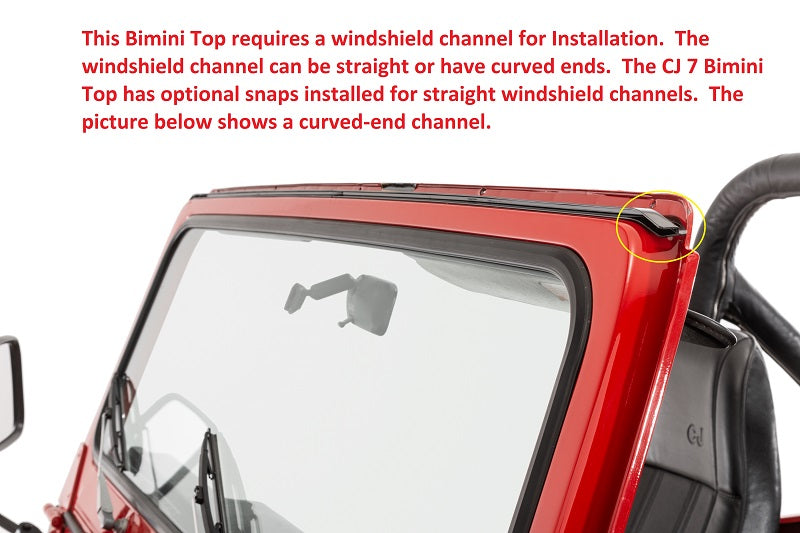 Bimini Top Strap Style 78-86 CJ7 87-91 Wrangler Black Diamond MasterTop