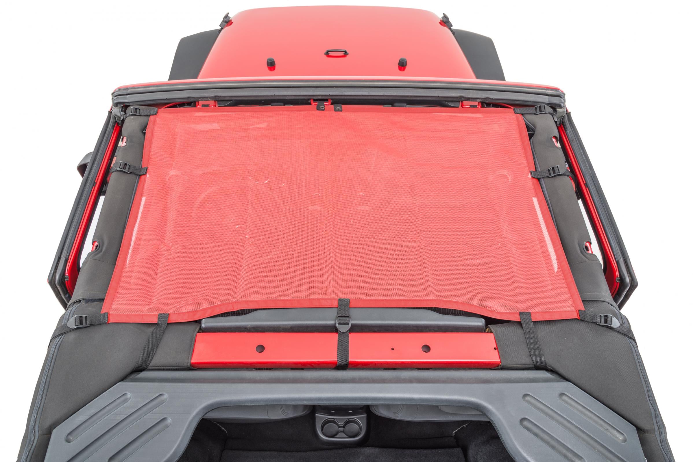 Jeep JK Mesh Bimini Top ShadeMaker For 07-18 Wrangler JK 2 Door Red MasterTop