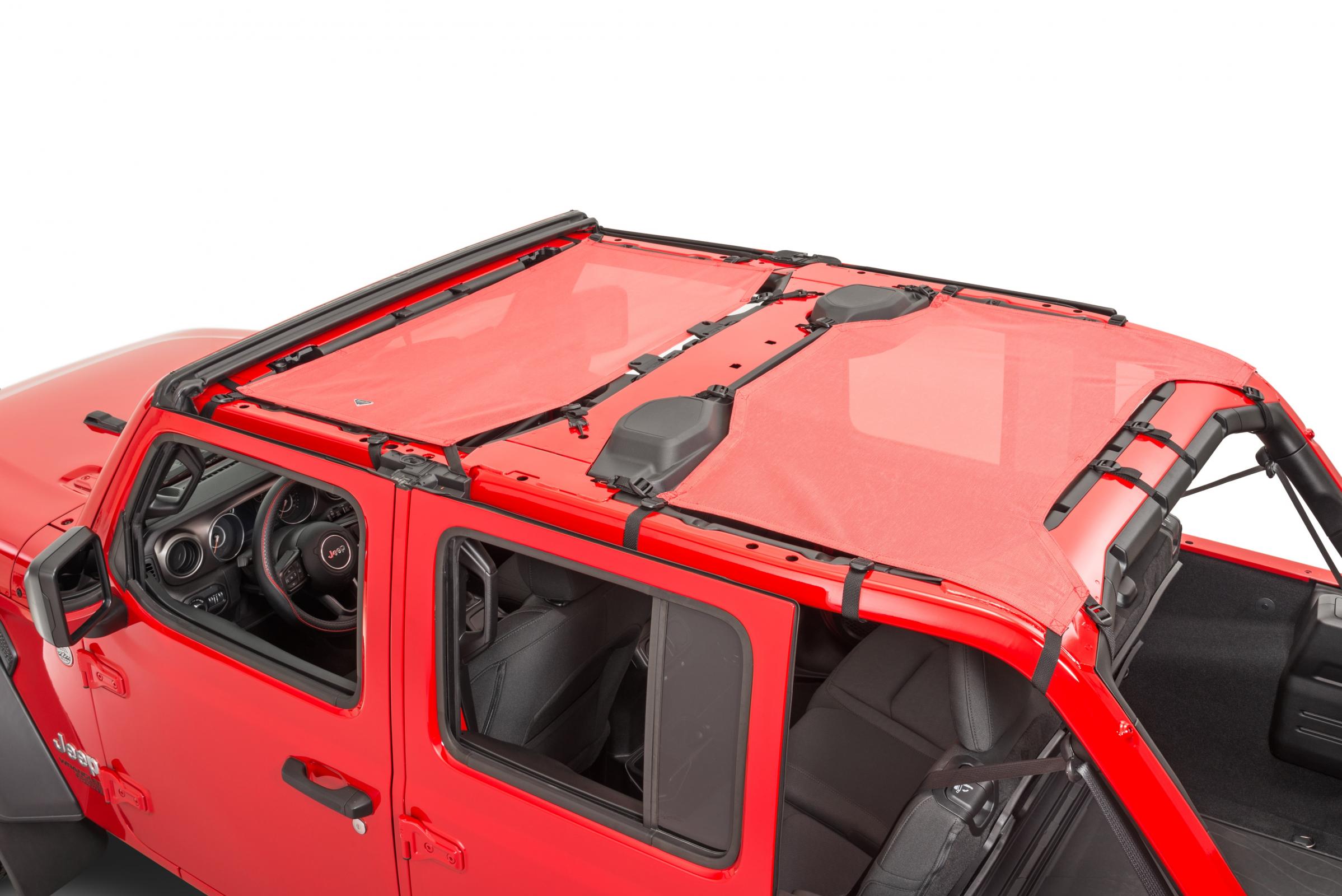 ShadeMaker Freedom Mesh Bimini Top Plus 18-2023 JLU Jeep Wrangler 4 Dr Red