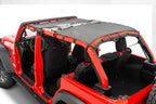 Mesh Bimini Top Plus with Integrated Grab Handle, 18-Present Jeep JLU Wrangler 4 Door, Black MasterTop