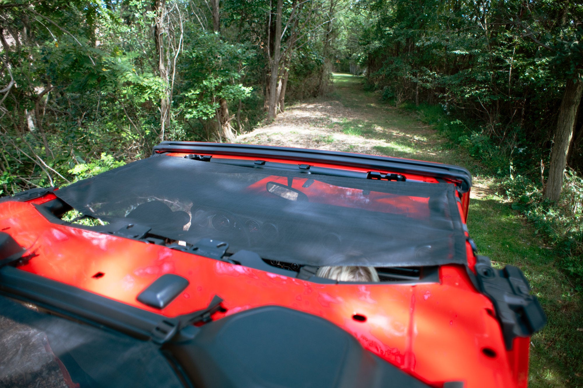 Mesh Bimini Top Plus with Integrated Grab Handle, 18-Present Jeep JLU Wrangler 4 Door, Black MasterTop