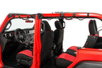 Mesh Bimini Top Plus with Integrated Grab Handle, 18-Present Jeep JLU Wrangler 4 Door, Black MasterTop