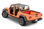 Mesh Bimini Top Plus with Integrated Grab Handle, 20-Present Jeep JT Gladiator 4 Door, Black MasterTop
