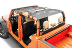 Mesh Bimini Top Plus with Integrated Grab Handle, 20-Present Jeep JT Gladiator 4 Door, Black MasterTop