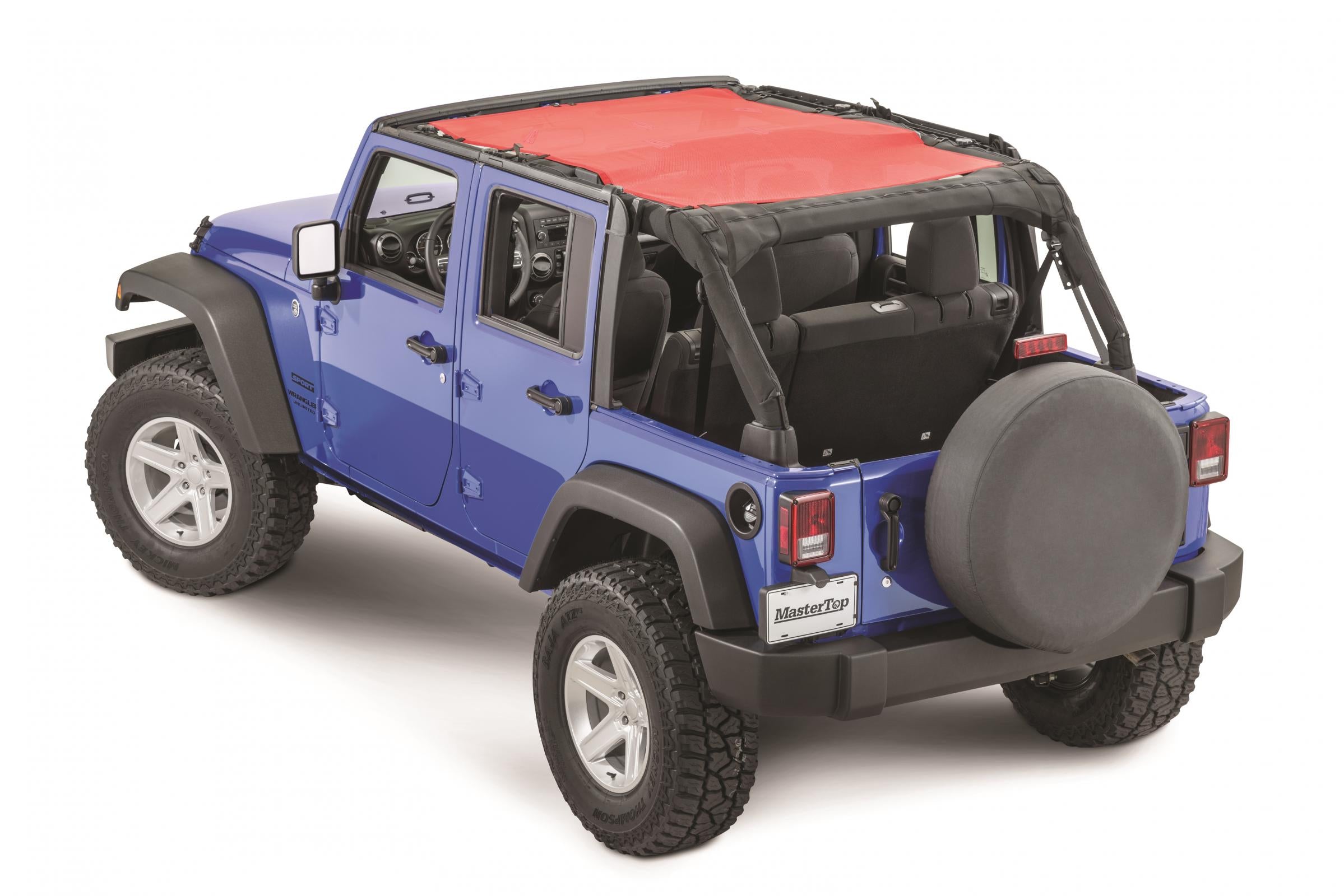 Jeep JK ShadeMaker Freedom Mesh Bimini Top Plus For 07-18 Wrangler JK 4 Door Red MasterTop