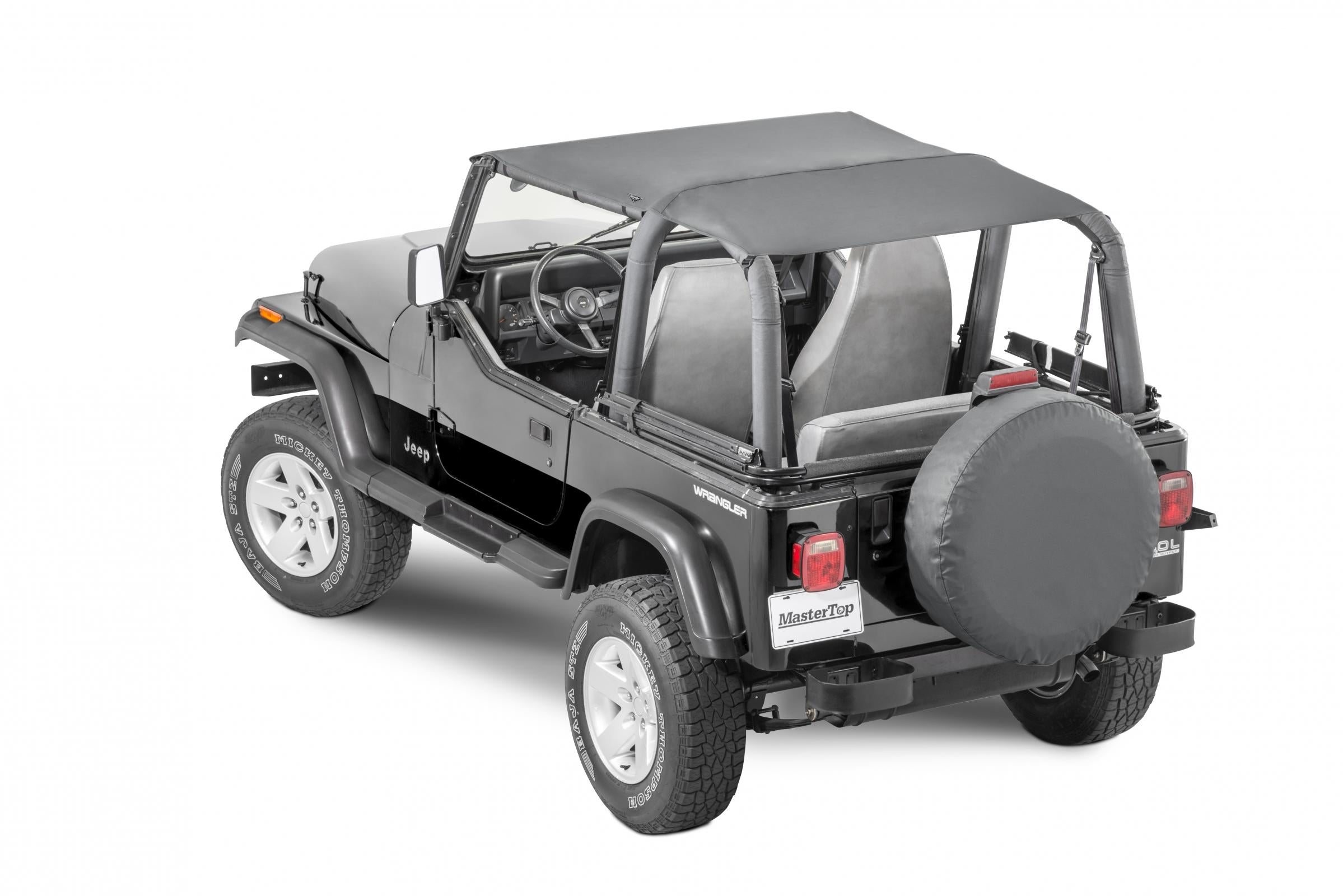 Bimini Top Plus with Integrated Grab Handle, 92-95 Jeep Wrangler, Black Diamond MasterTop