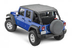 Bimini Top Plus with Integrated Grab Handle, 07-18 Jeep JK Wrangler 4 Door, Black Diamond MasterTop