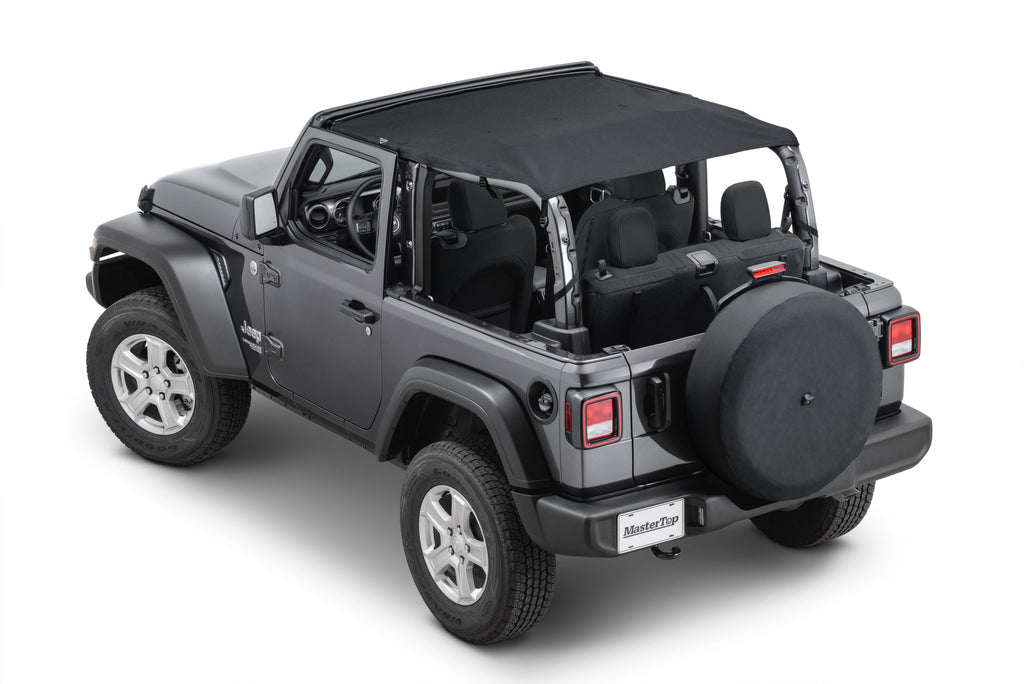 Bimini Top Plus with Integrated Grab Handle, 18-Present Jeep JL Wrangler 2 Door, MasterTwill MasterTop