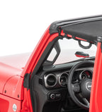 Bimini Top Plus with Integrated Grab Handle, 92-95 Jeep Wrangler, Black Diamond/Red GH MasterTop
