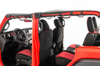 Bimini Top Plus with Integrated Grab Handle, 92-95 Jeep Wrangler, Black Diamond/Red GH MasterTop