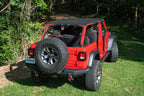 Bimini Top Plus with Integrated Grab Handle, 92-95 Jeep Wrangler, Black Diamond/Red GH MasterTop