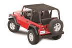 Bimini Top Plus with Integrated Grab Handle, 97-06 Jeep Wrangler, MasterTwill/Red GH MasterTop