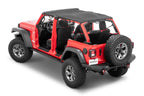 Bimini Top Plus with Integrated Grab Handle, 18-Present Jeep JLU Wrangler 4 Door, MasterTwill/Red GH MasterTop