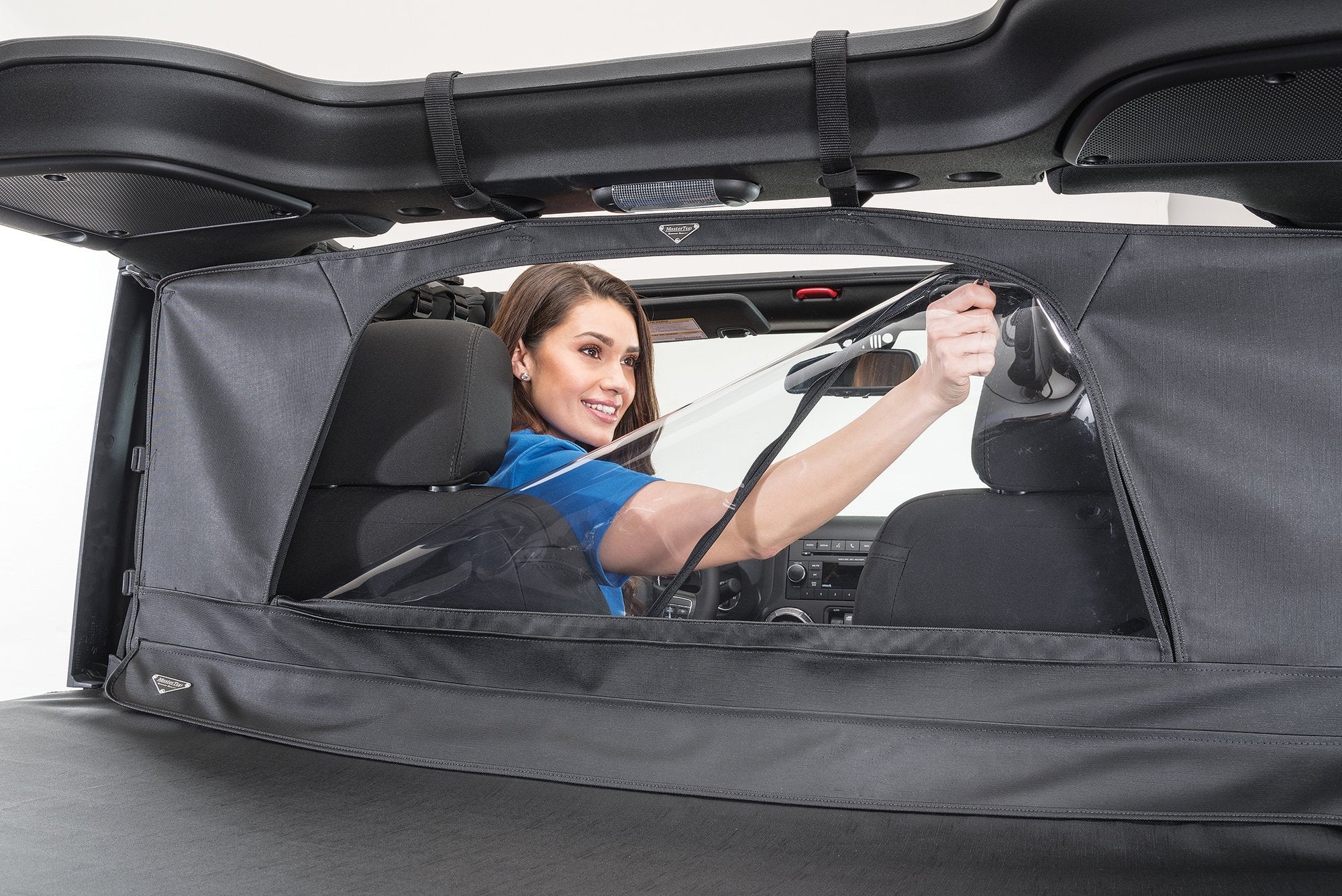 Jeep JK Zip Down WindStopper For 07- 18 Wrangler JK 2 Door Black Diamond MasterTop