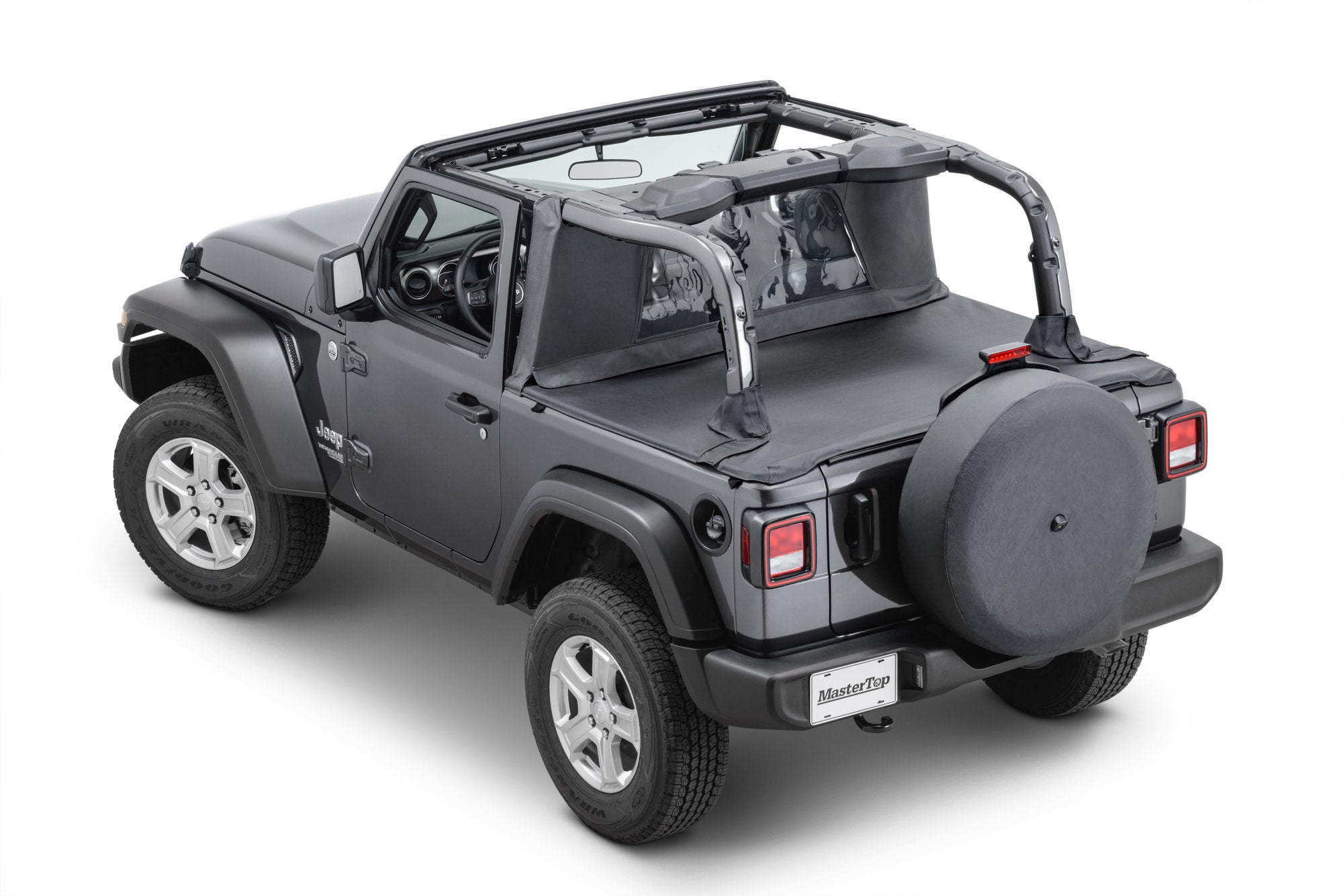 Wind Stopper/Tonneau Cover Combo 2018-2024  Jeep JL Wrangler 2Dr Soft Top Models Black Diamondl MasterTop