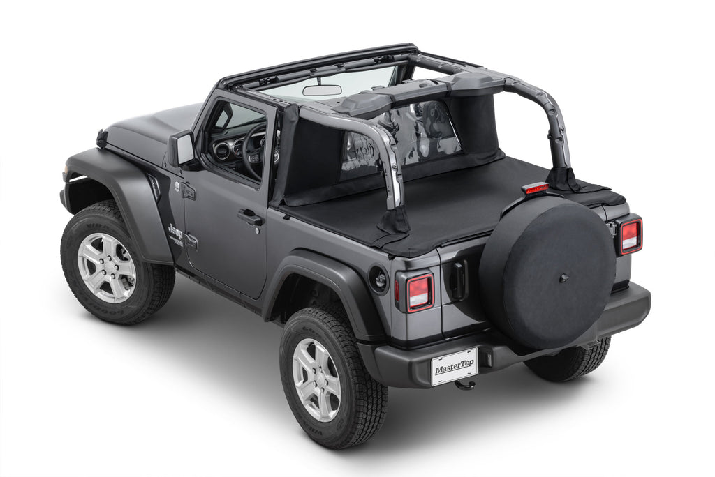 Wind Stopper/Tonneau Cover Combo 2018-2024  Jeep JL Wrangler 2Dr Hard Top Models Black Diamondl MasterTop