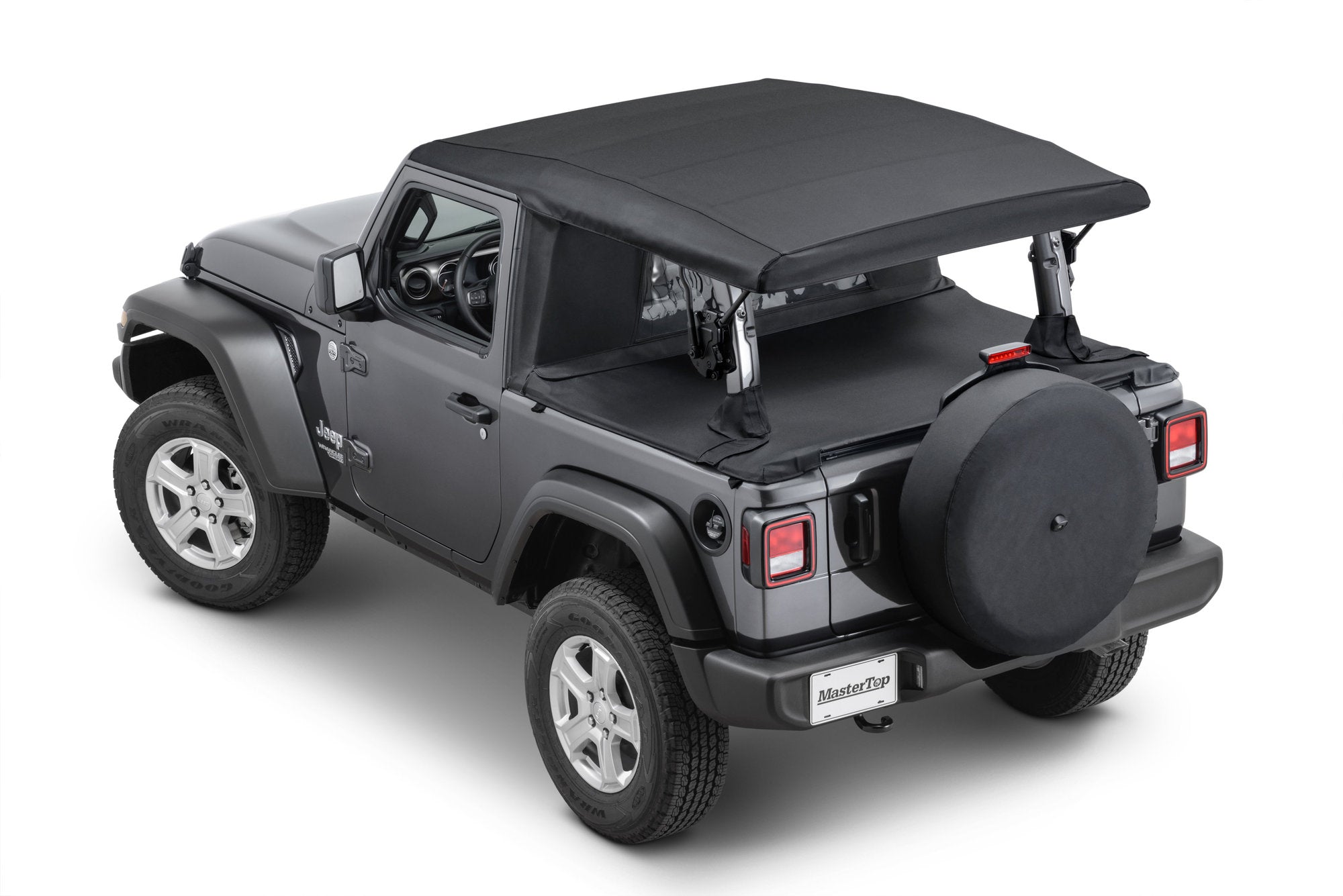 Wind Stopper Plus/Tonneau Cover Ultimate Combo 2018-2024  Jeep JL Wrangler 2Dr Soft Top Models Black Diamondl MasterTop