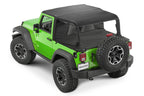 Jeep JK Combo For Soft Top Equipped Cable Style Bimini Top For 07-09 Wrangler JK 2 Door w/s Header WindStopper Plus and Tonneau MasterTop