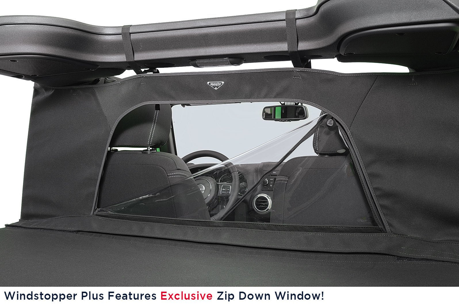 Jeep JK Combo For Soft Top Equipped Cable Style Bimini Top For 07-09 Wrangler JK 2 Door w/s Header WindStopper Plus and Tonneau MasterTop