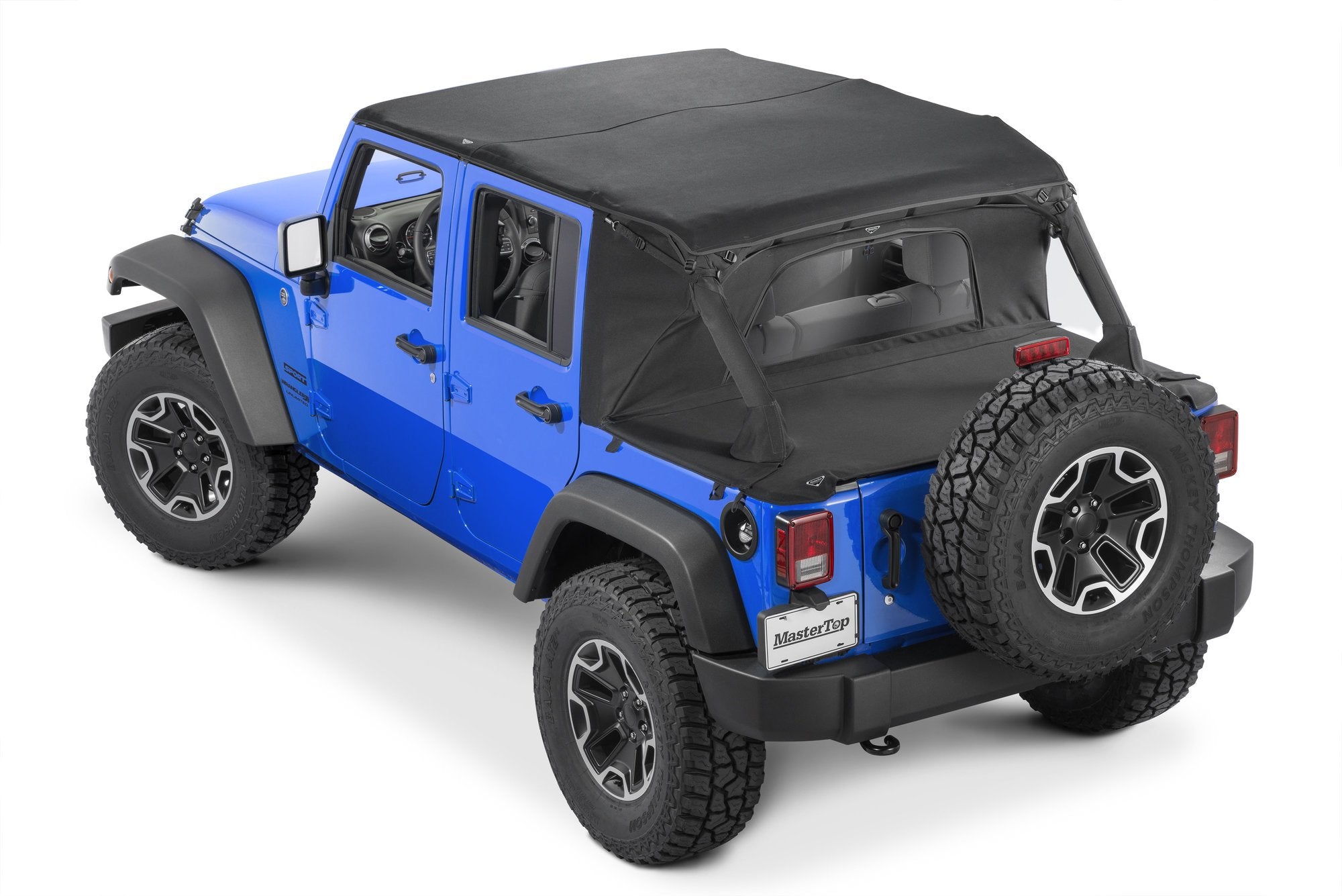 Jeep JK Combo For Soft Top Equipped Cable Style Bimini Top Plus 07-09 Wrangler JK 4 Door w/s Header Includes Conversion Kit WindStopper Plus and Tonneau MasterTwill MasterTop