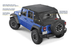 Jeep JK Combo For Soft Top Equipped Cable Style Bimini Top Plus 07-09 Wrangler JK 4 Door w/s Header Includes Conversion Kit WindStopper Plus and Tonneau MasterTwill MasterTop