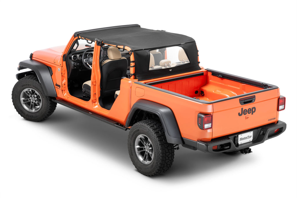Bimini Top Plus with Integrated Grab Handles/Wind Stopper Combo 20-Present Jeep JT Gladiator 4 Door, MasterTwill MasterTop