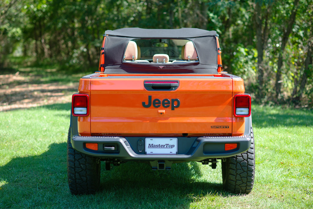 Bimini Top Plus with Integrated Grab Handles/Wind Stopper Combo 20-Present Jeep JT Gladiator 4 Door, MasterTwill MasterTop