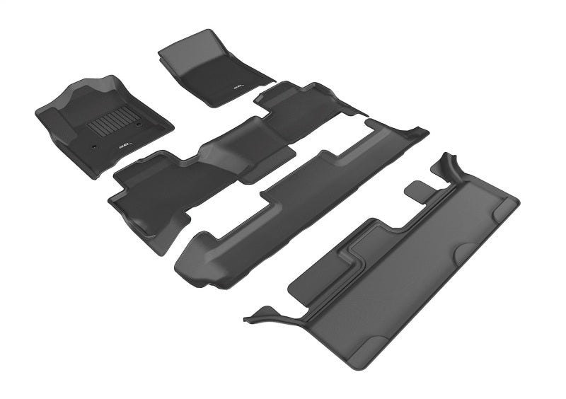 3D MAXpider 2015-2020 Chevrolet Tahoe Kagu 1st & 2nd & 3rd Row Floormats - Black