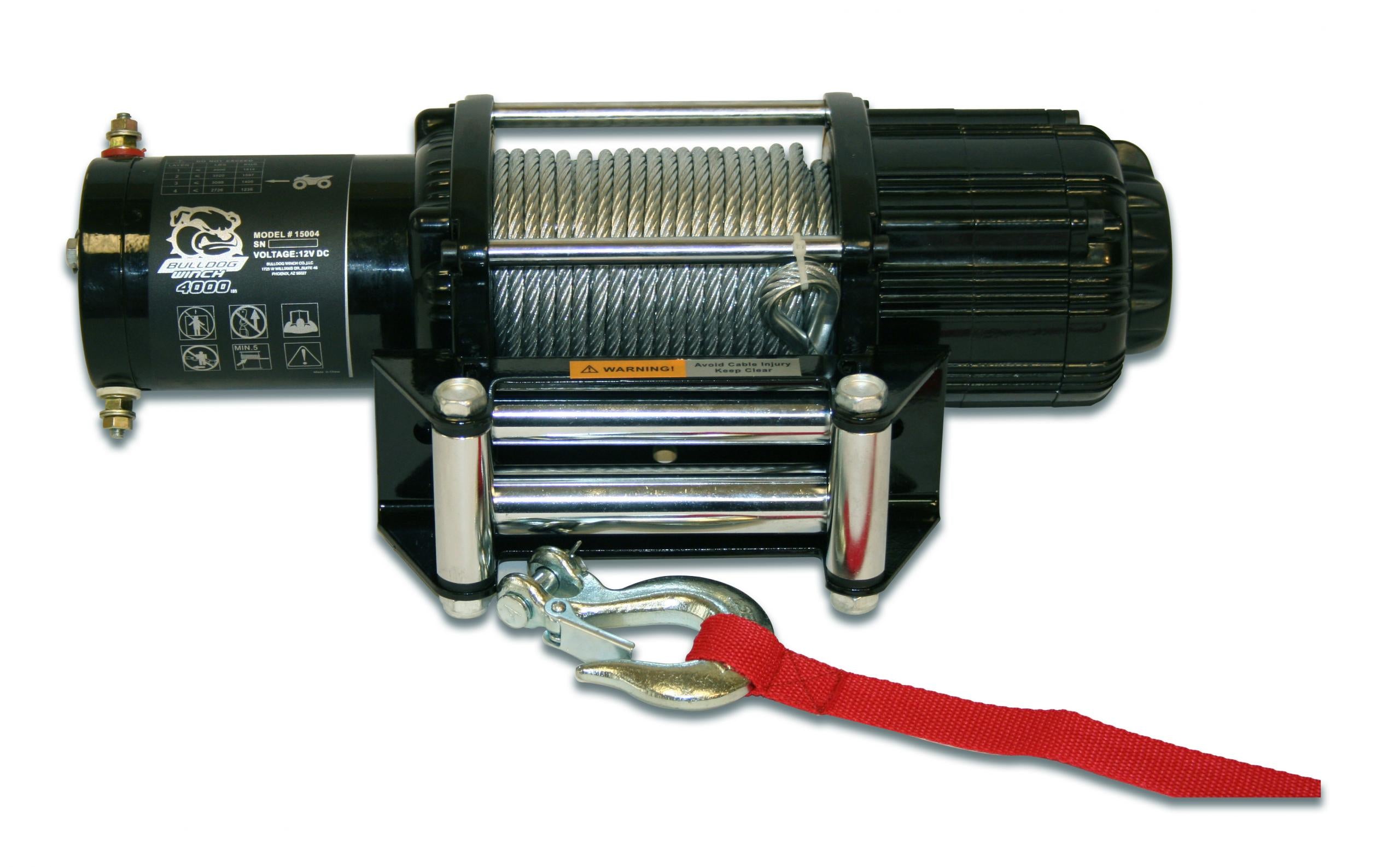4,000 LB UTV Winch 55 Ft Wire Rope Two Switches Mounting Channel Roller Fairlead Bulldog Winch
