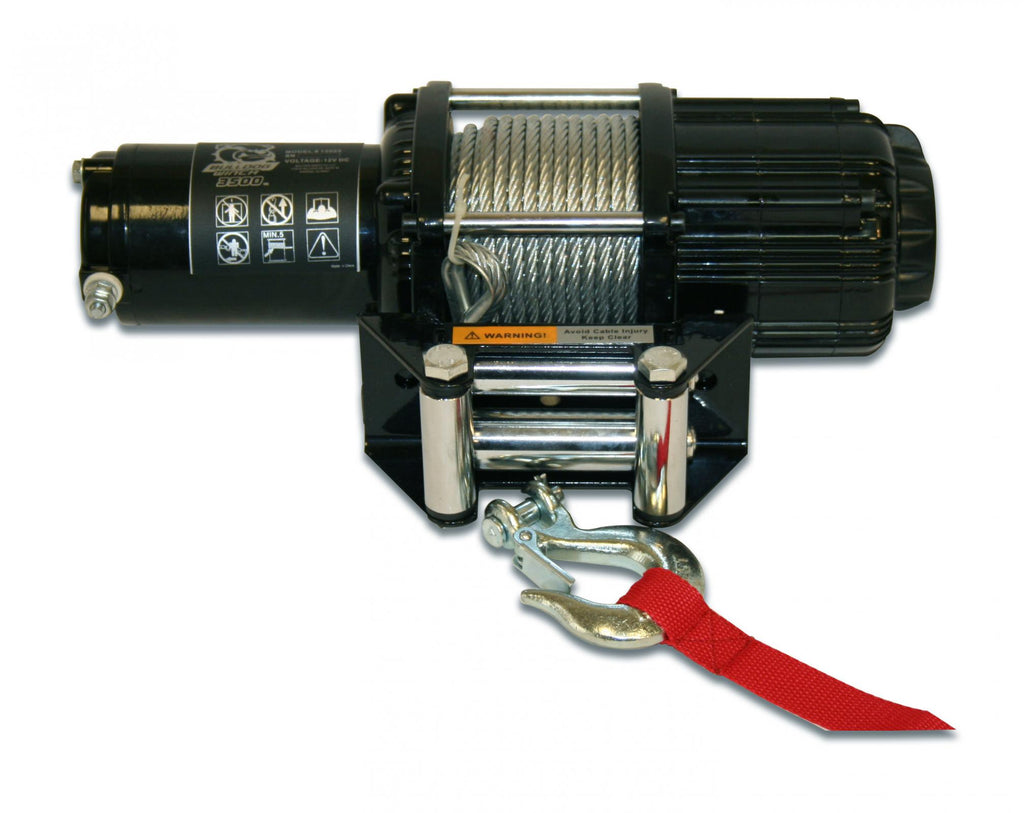 3,500 LB UTV Winch 50 Ft Wire Rope Two Switches Mounting Channel Roller Fairlead Bulldog Winch