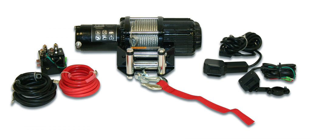 3,500 LB UTV Winch 50 Ft Wire Rope Two Switches Mounting Channel Roller Fairlead Bulldog Winch