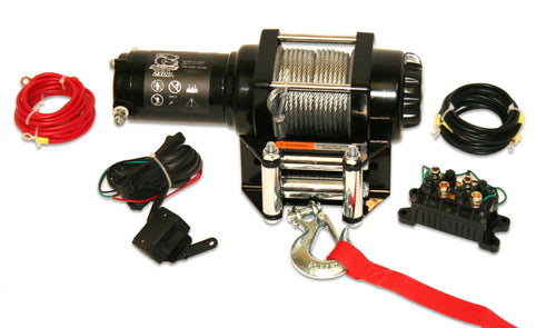 2,500 LB ATV Winch 50 Ft Wire Rope W/Mini Rocker Switch Mounting Channel Roller Fairlead Bulldog Winch
