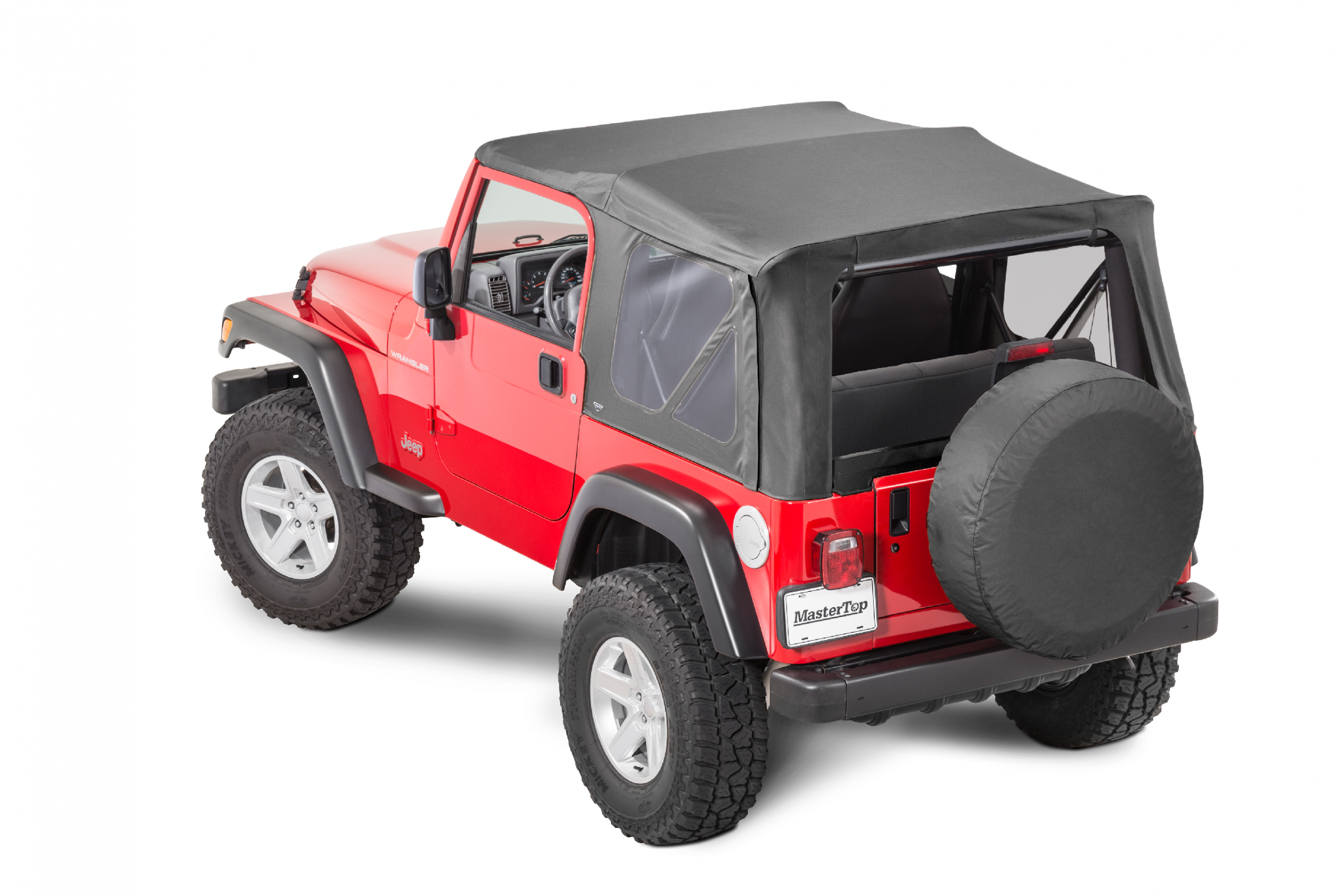 Jeep TJ Replacement Top No Doorskins Clear Glass For 97-06 Jeep Wrangler TJ Black Diamond MasterTop