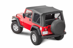 Jeep TJ Replacement Top No Doorskins Tinted Glass For 97-06 Jeep Wrangler TJ Black Diamond MasterTop